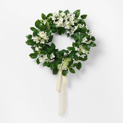 Hydrangea wreath cream - hydrangea,