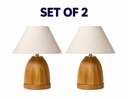 Set two woven table - of, lamp